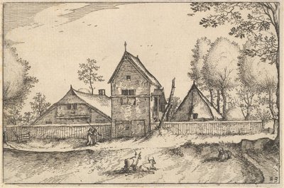 Gran granja amurallada, lámina 23 de Regiunculae et Villae Aliquot Ducatus Brabantiae, ca. 1610 de Claes Jansz Visscher