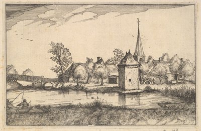 Estanque y un Pueblo, lámina 15 de Regiunculae et Villae Aliquot Ducatus Brabantiae de Claes Jansz Visscher