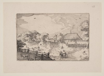 Carretera Cerca de las Dunas, de Vistas en los Alrededores de Haarlem (Plaisante Plaetsen) de Claes Jansz. Visscher