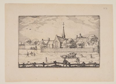 La casa de los leprosos de Haarlem, de Vistas en los alrededores de Haarlem (Plaisante Plaetsen) de Claes Jansz. Visscher