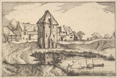 El estanque, placa 9 de Regiunculae et Villae Aliquot Ducatus Brabantiae de Claes Jansz Visscher