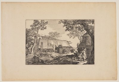 Tobías y el ángel, de Paisajes (Verscheyden aerdige Lanthuysen...) de Claes Jansz. Visscher