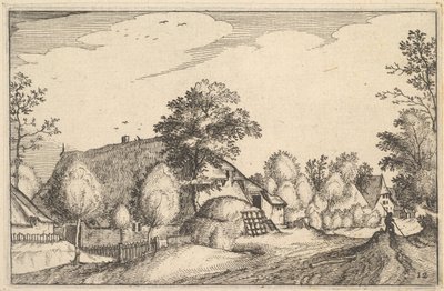 Camino del pueblo, lámina 12 de Regiunculae et Villae Aliquot Ducatus Brabantiae de Claes Jansz Visscher