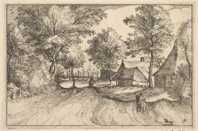 Camino del pueblo, placa 4 de Regiunculae et Villae Aliquot Ducatus Brabantiae de Claes Jansz Visscher