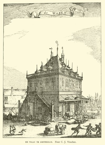 Waag (Casa de Pesaje) de Ámsterdam de Claes Jansz Visscher