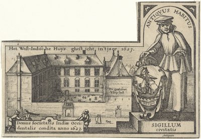 Casa de las Indias Occidentales en Ámsterdam, 1623-26 de Claes Jansz Visscher