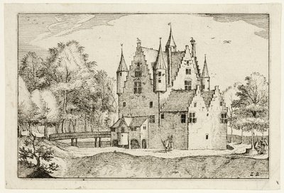Un castillo, lámina 22 según Cuadros de granjas, casas de campo y aldeas rústicas (Praediorum villarum et rusticarum casularum icones) de Claes Jansz. Visscher II
