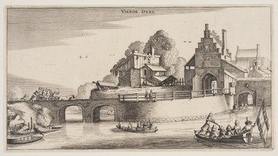 Entrada de una ciudad, de Paisajes (Playsante Lantschappen) de Claes Jansz. Visscher II