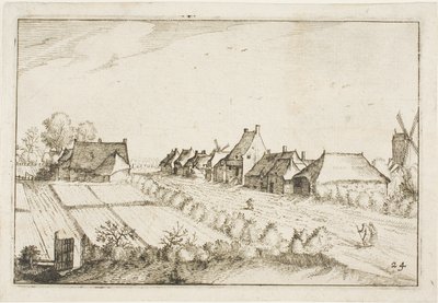 Fields and a Road, lámina 24 después de Cuadros de granjas, casas de campo y aldeas rústicas (Praediorum villarum et rusticarum casularum icones) de Claes Jansz. Visscher II