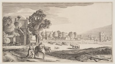 Caminos a lo largo de un prado, de Paisajes (Playsante Lantschappen) de Claes Jansz. Visscher II