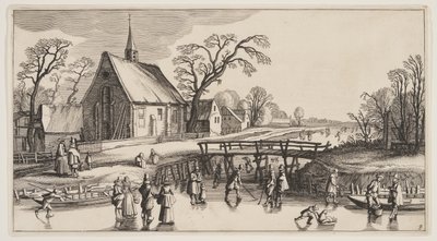 Paisaje de invierno, de Paisajes (Playsante Lantschappen) de Claes Jansz. Visscher II