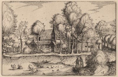 Un Estanque de Claes Jansz Visscher after Johannes van Doetechum, the Elder after Lucas