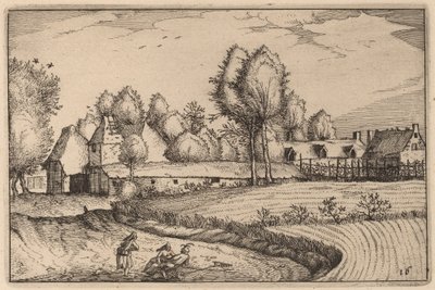 Camino a lo Largo de un Campo de Claes Jansz Visscher after Johannes van Doetechum, the Elder after Lucas