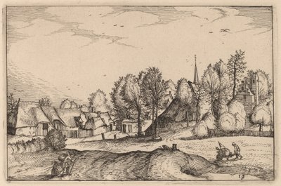 Camino hacia un Pueblo de Claes Jansz Visscher after Johannes van Doetechum, the Elder after Lucas