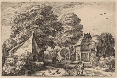 Camino con Granero y Cabañas de Claes Jansz Visscher after Johannes van Doetechum, the Elder after Lucas