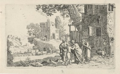 Tobias y el ángel se despiden de Tobit y Anna Historia de Tobías (título de la serie) de Claes Moeyaert