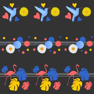 Pájaros, flores, manchas y rayas de Claire Huntley