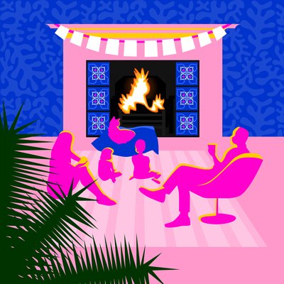 Navidad junto a la chimenea de Claire Huntley