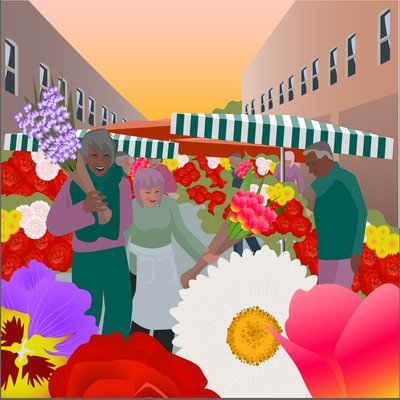 Mercado de flores en Columbia Road de Claire Huntley