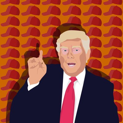 Trump y la gorra de béisbol de Claire Huntley