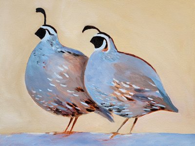 Encantadora pareja de codornices de Claire Whitehead