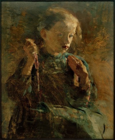 Niña bordando de Clara Siewert