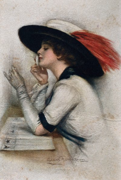 Una joven elegante votando en las elecciones de 1920 en los Estados Unidos, siglo XX de Clarence F. Underwood
