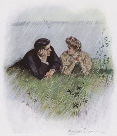 Pareja en un prado de Clarence F. Underwood