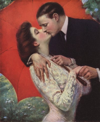 Amantes besándose de Clarence F. Underwood