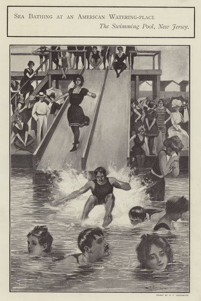 Baño de mar en una piscina en Nueva Jersey, Estados Unidos de Clarence F. Underwood