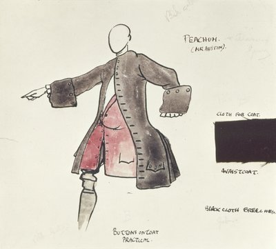Diseño de Vestuario para Peacham en La Ópera del Mendigo, 1921 de Claud Lovat Fraser