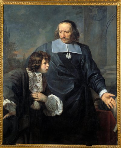 Un preceptor y su alumno. Pintura de Claude Lefebvre (1632-1675) de Claude (after) Lefebvre