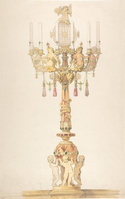 Diseño para un Candelabro de Claude Aimé Chenavard