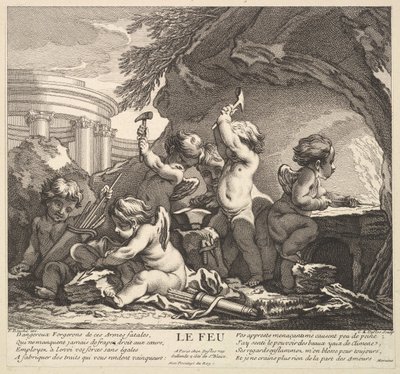 Fuego, siglo XVIII de Claude Augustin Duflos