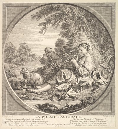 Poesía Pastoral, ca. 1742 de Claude Augustin Duflos
