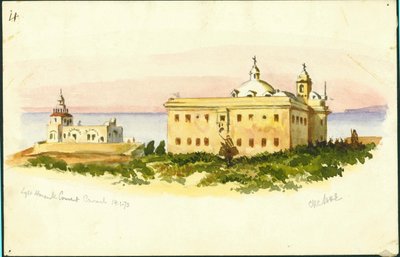 Faro y convento, Carmel, 1873 de Claude Conder