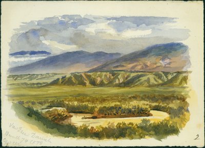 Vista cerca de Damieh, Valle del Jordán, 1874 de Claude Conder