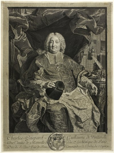 Retrato de Charles-Gaspard-Guillaume de Vintimille, arzobispo de París de Claude Drevet