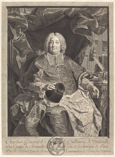 Charles-Gaspard-Guillaume de Vintimille du Luc, arzobispo de París de Claude Drevet after Hyacinthe Rigaud