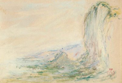 Los acantilados en Étretat durante la marea baja de Claude Emile Schuffenecker