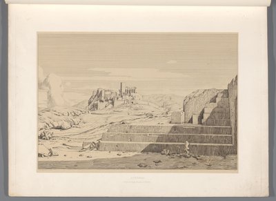 Gezicht op Atenas Atenas (título sobre objeto) Vistas de los sitios más famosos de la antigua Grecia (...) (título de la serie) de Claude Félix Théodore Caruelle d