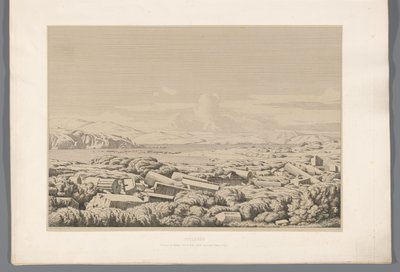 Gezicht op de Cycladen Cyclades (título sobre el objeto) Vistas de los sitios más famosos de la antigua Grecia (...) (título de la serie) de Claude Félix Théodore Caruelle d