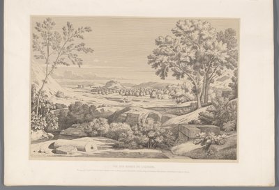 Gezicht op de oever van de rivier Ilisos Vista de los bordes del iliso. (título en el objeto) Vistas de los sitios más famosos de la antigua Grecia (...) (título de la serie) de Claude Félix Théodore Caruelle d