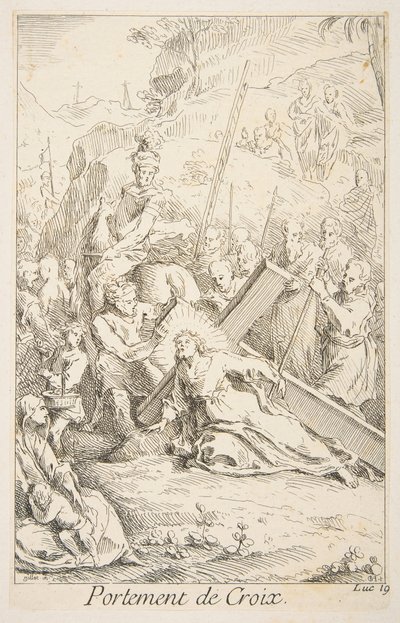 Llevando la Cruz de Claude Gillot, Jacques Gabriel Huquier