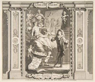 Frontispicio para Teatro Italiano, n.d. de Claude Gillot, Jacques Gabriel Huquier