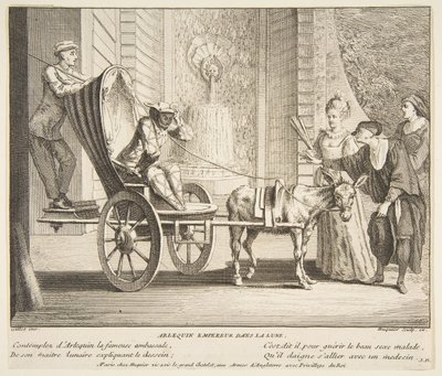 Arlequín, Emperador en la Luna de Claude Gillot, Jacques Gabriel Huquier