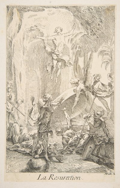 Resurrección. s.f. Creadores: Claude Gillot, Jacques Gabriel Huquier de Claude Gillot, Jacques Gabriel Huquier