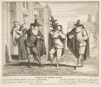 La Muerte de Maitre Andre. s.f. de Claude Gillot, Jacques Gabriel Huquier