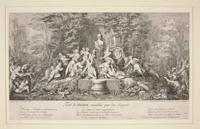 Fiesta de DIANA, perturbada por Sátiros de Claude Gillot