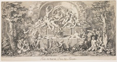 Festival de Fauno, Dios de los Bosques, c. 1740 de Claude Gillot